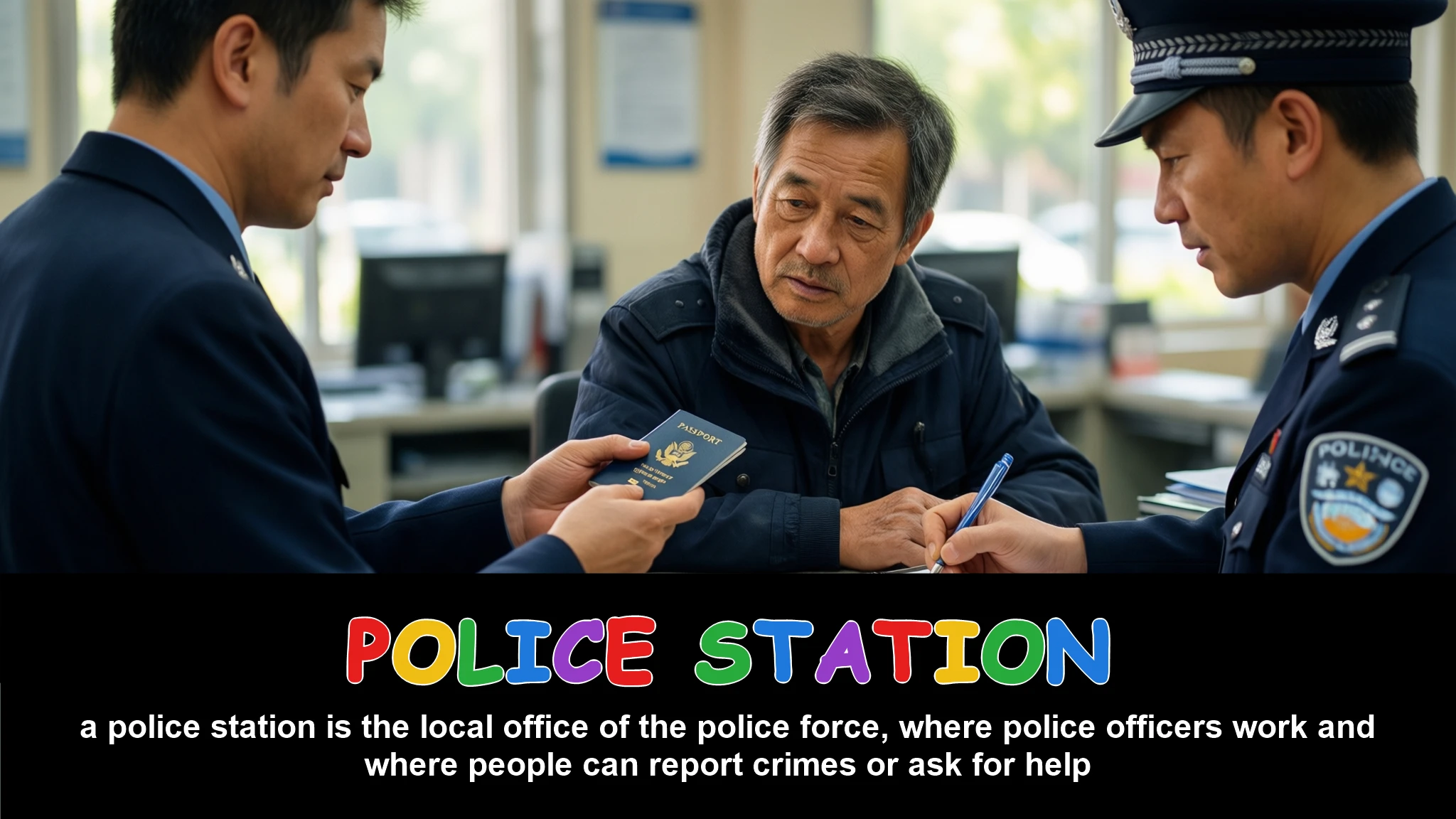English Illustration for police station